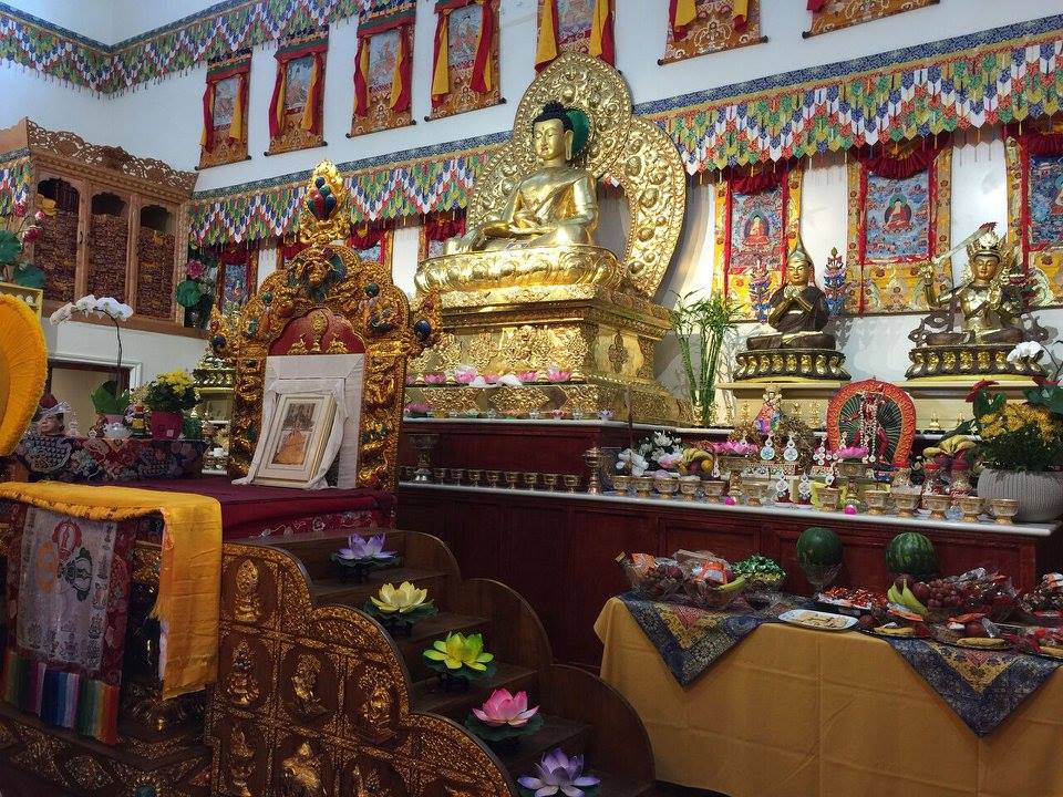 Offering table at Land of Compassion Buddha Edmonton